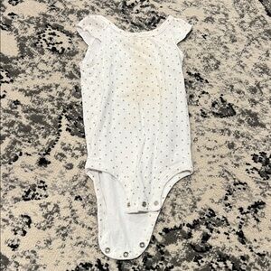 White Bodysuit with Gold Polka Dots